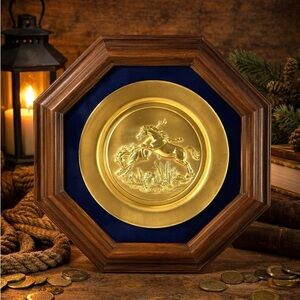 Gunther Granget Wild and Free 24K Gold Electroplate Plate American Heritage